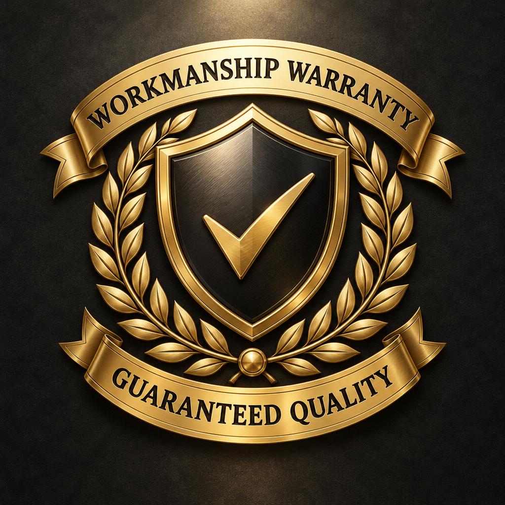 1 Year Workmanship Warranty badge from PS Unique Remodeling
